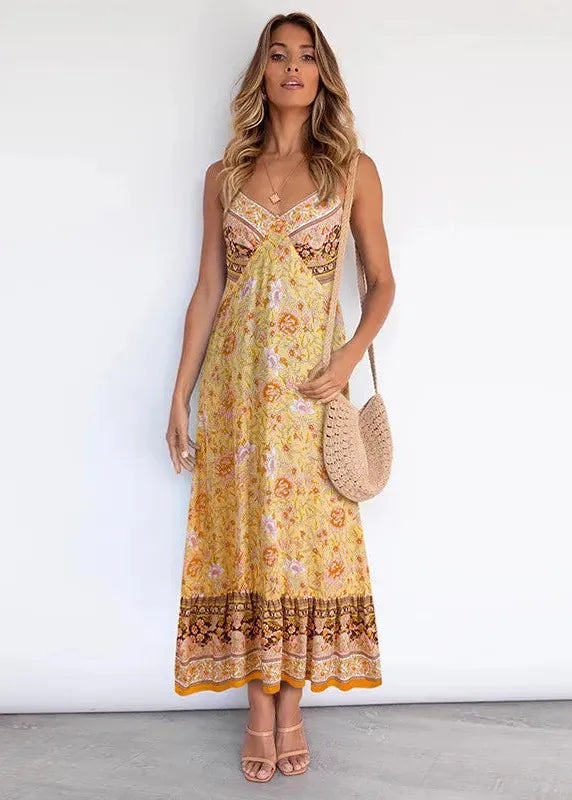 Robe boheme jaune