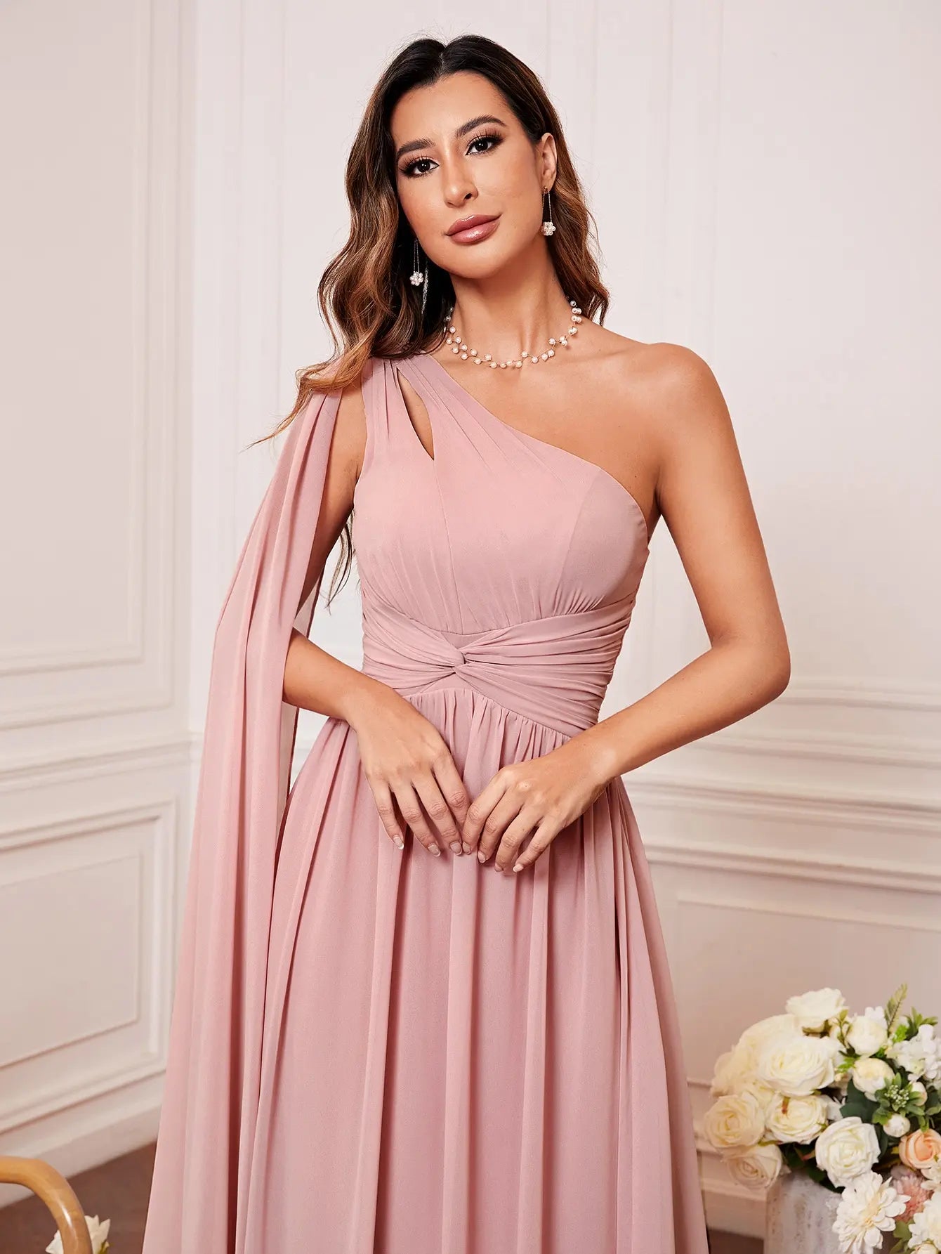 Robe demoiselle d'honneur épaule dénudée