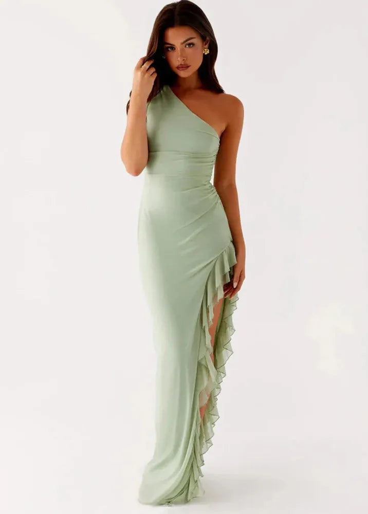 Robe fendue verte