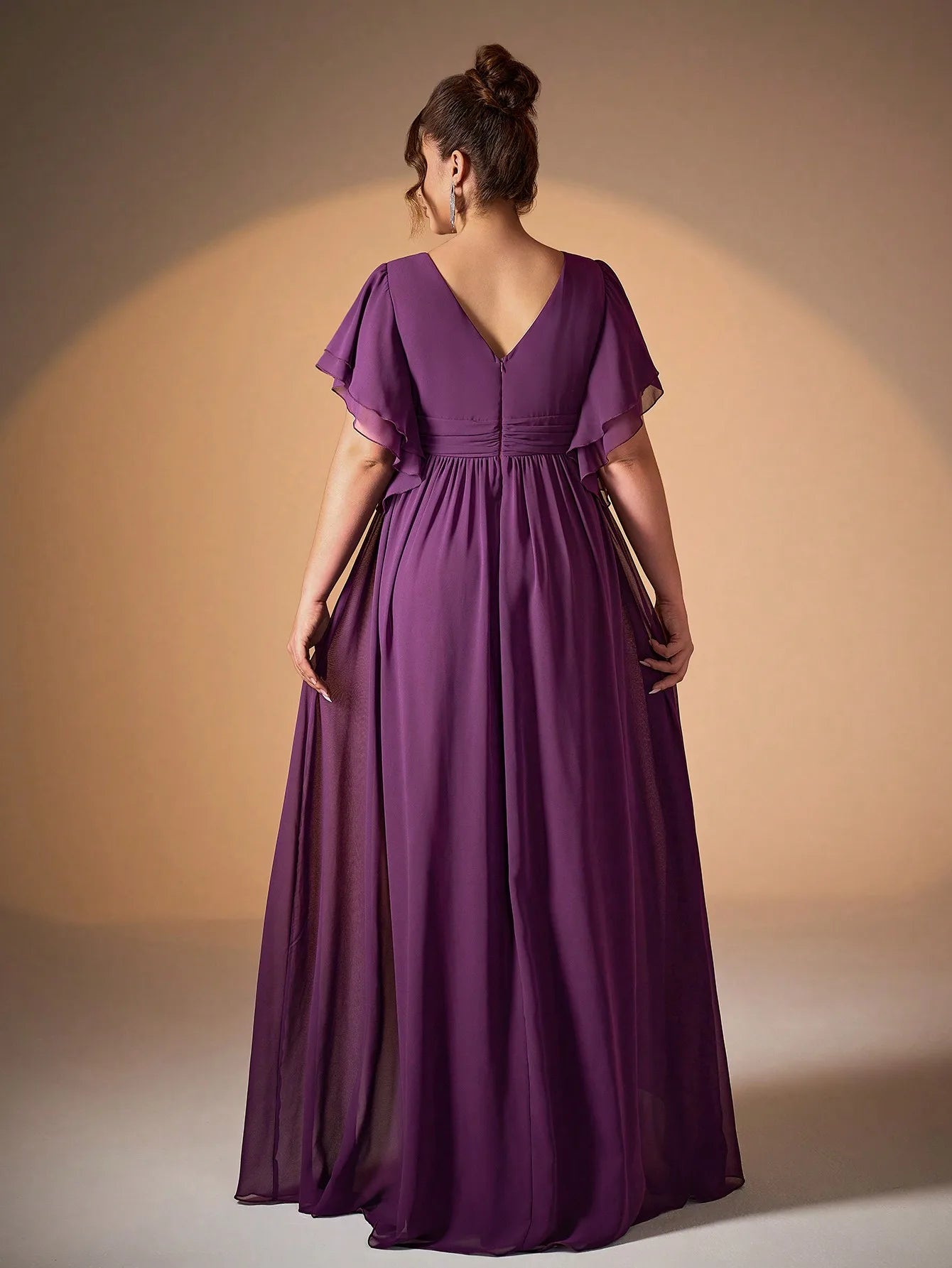 Robe demoiselle d'honneur grande taille violette