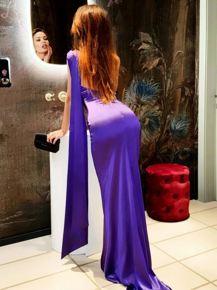 Robe violette de soirée