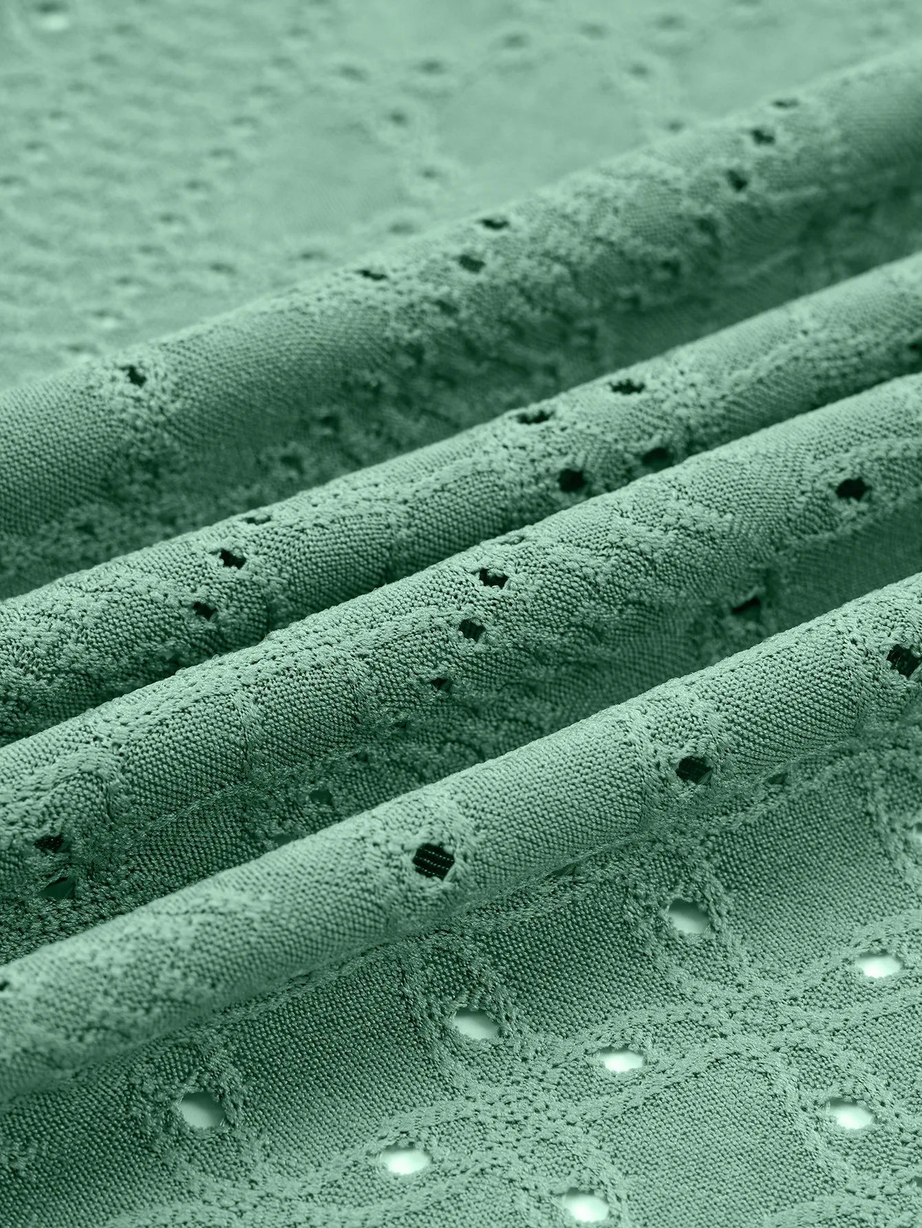 Robe broderie anglaise verte