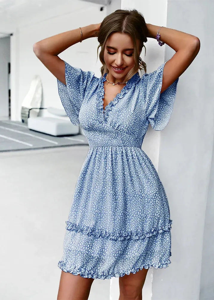 Robe patineuse bleu