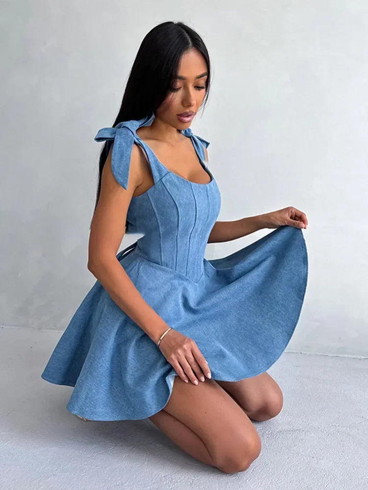 Robe patineuse en jean