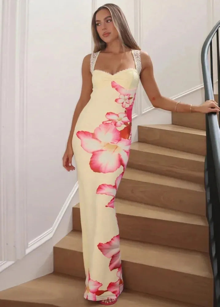 Robe fleurie jaune