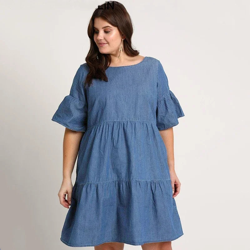 Robe en jean grande taille