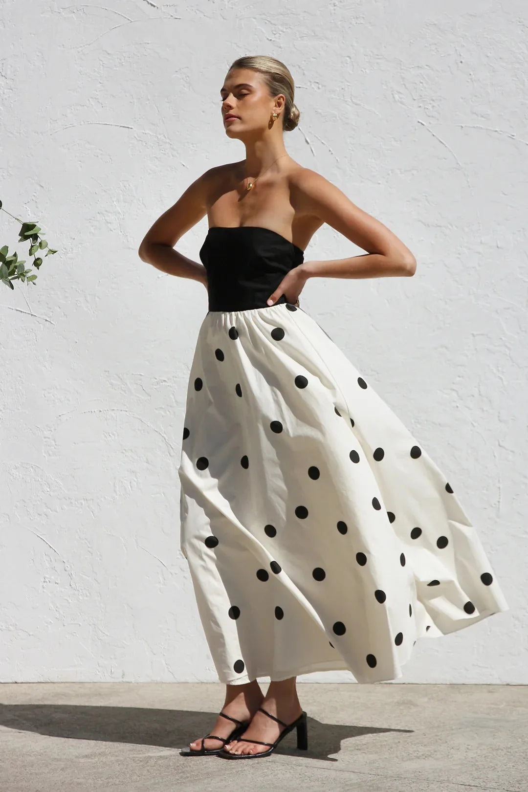 Robe bustier a pois