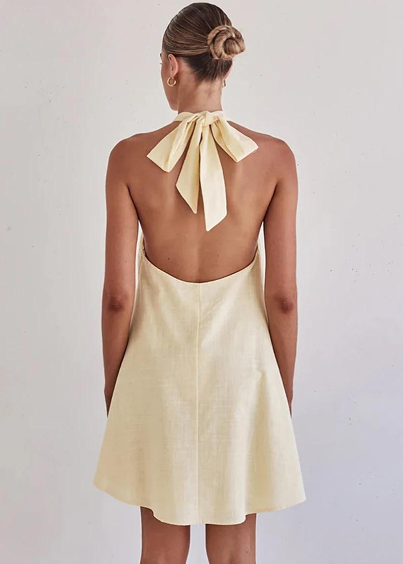 Robe droite jaune chic