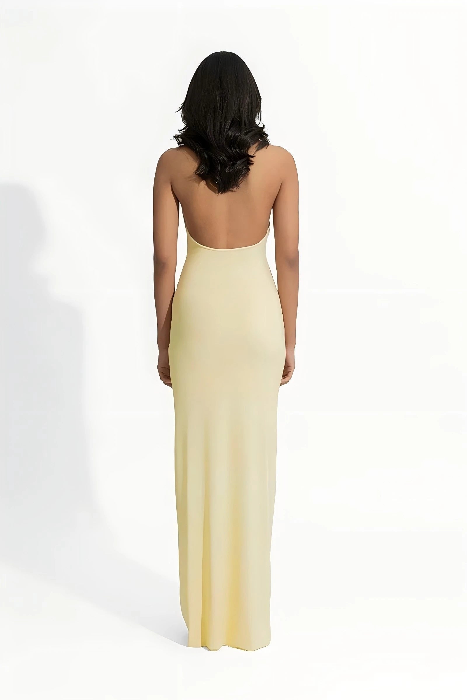 Robe jaune volant