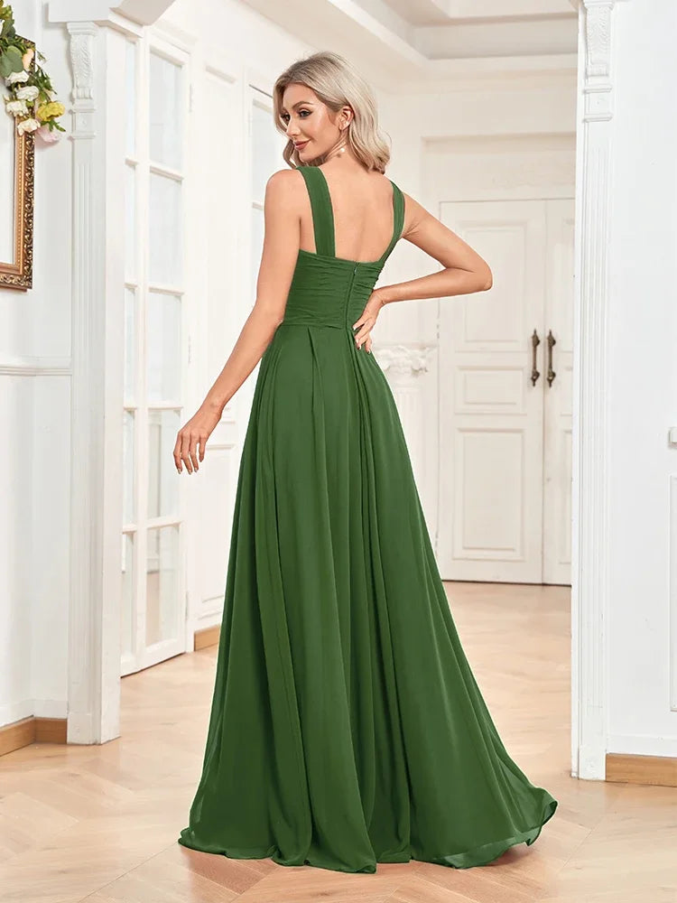 Robe de demoiselle d'honneur verte