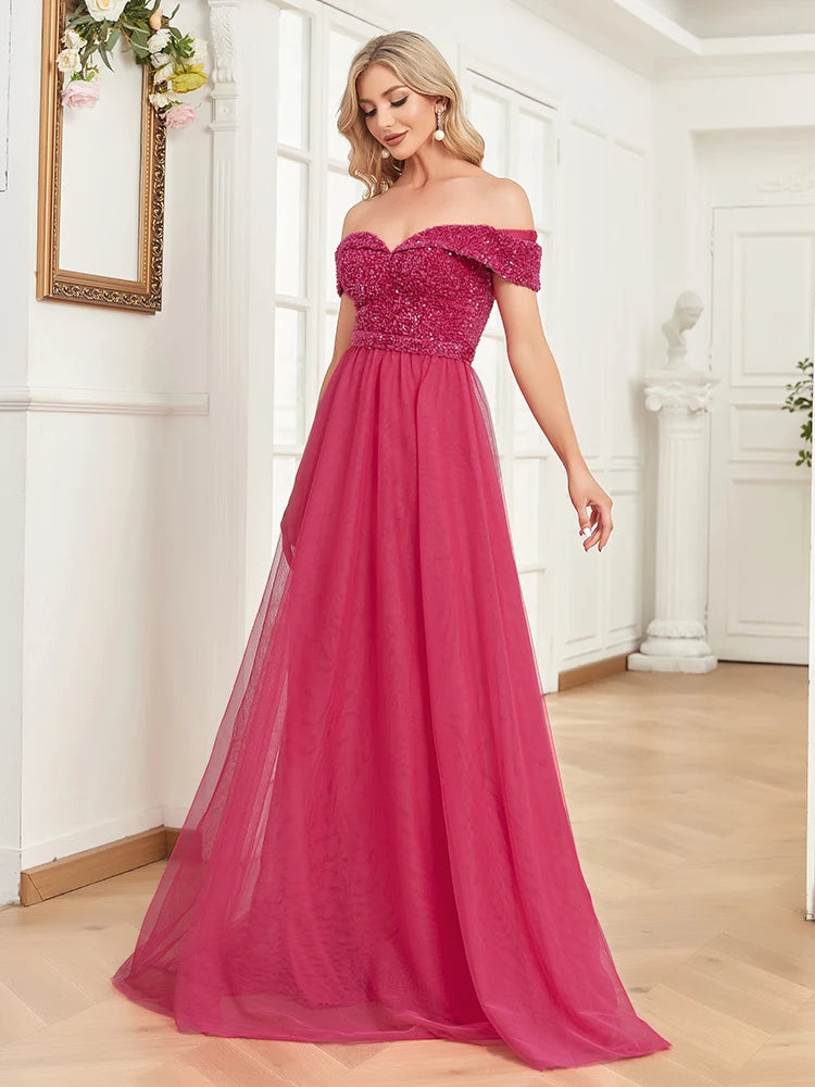 Robe de bal rose en tulle
