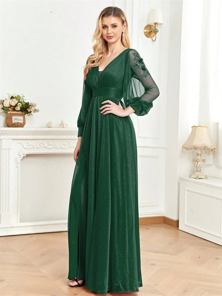Robe demoiselle d'honneur vert foret