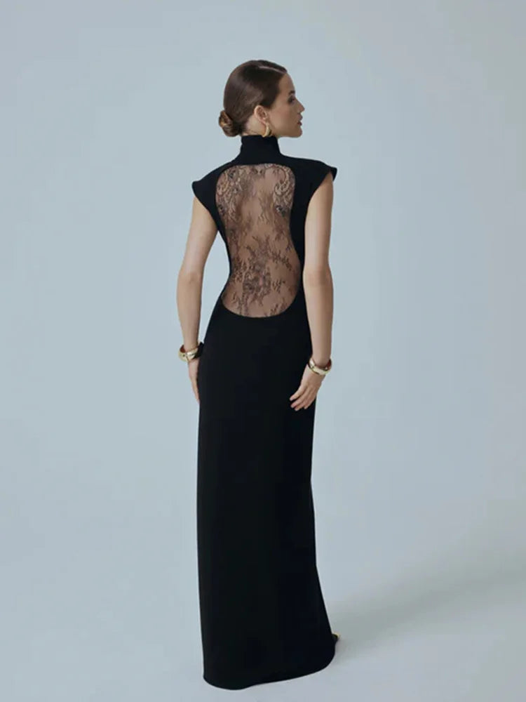 Robe noire dos nu dentelle