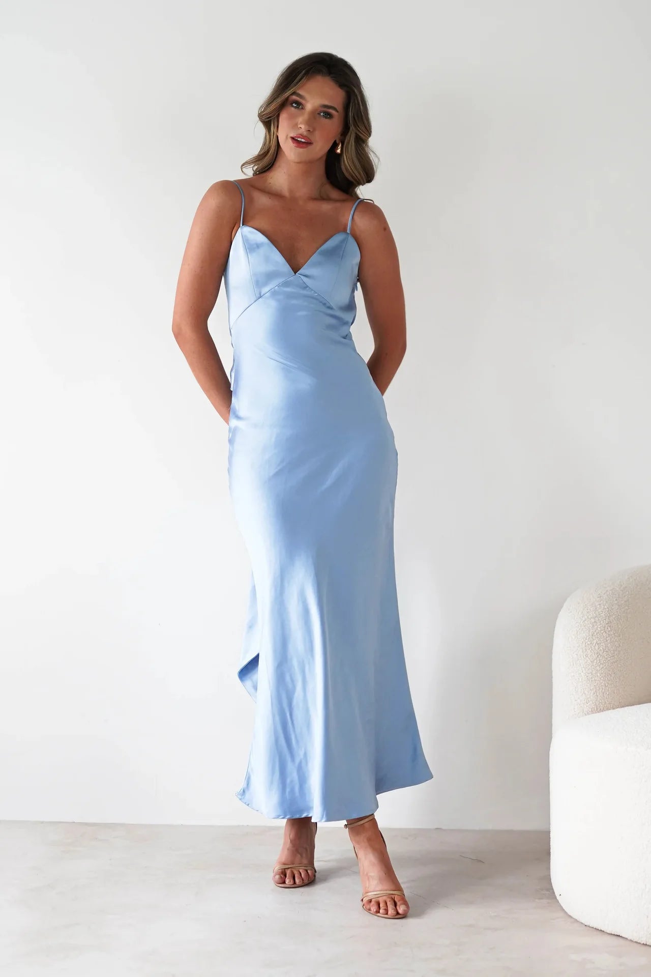 Robe demoiselle d'honneur bleu clair