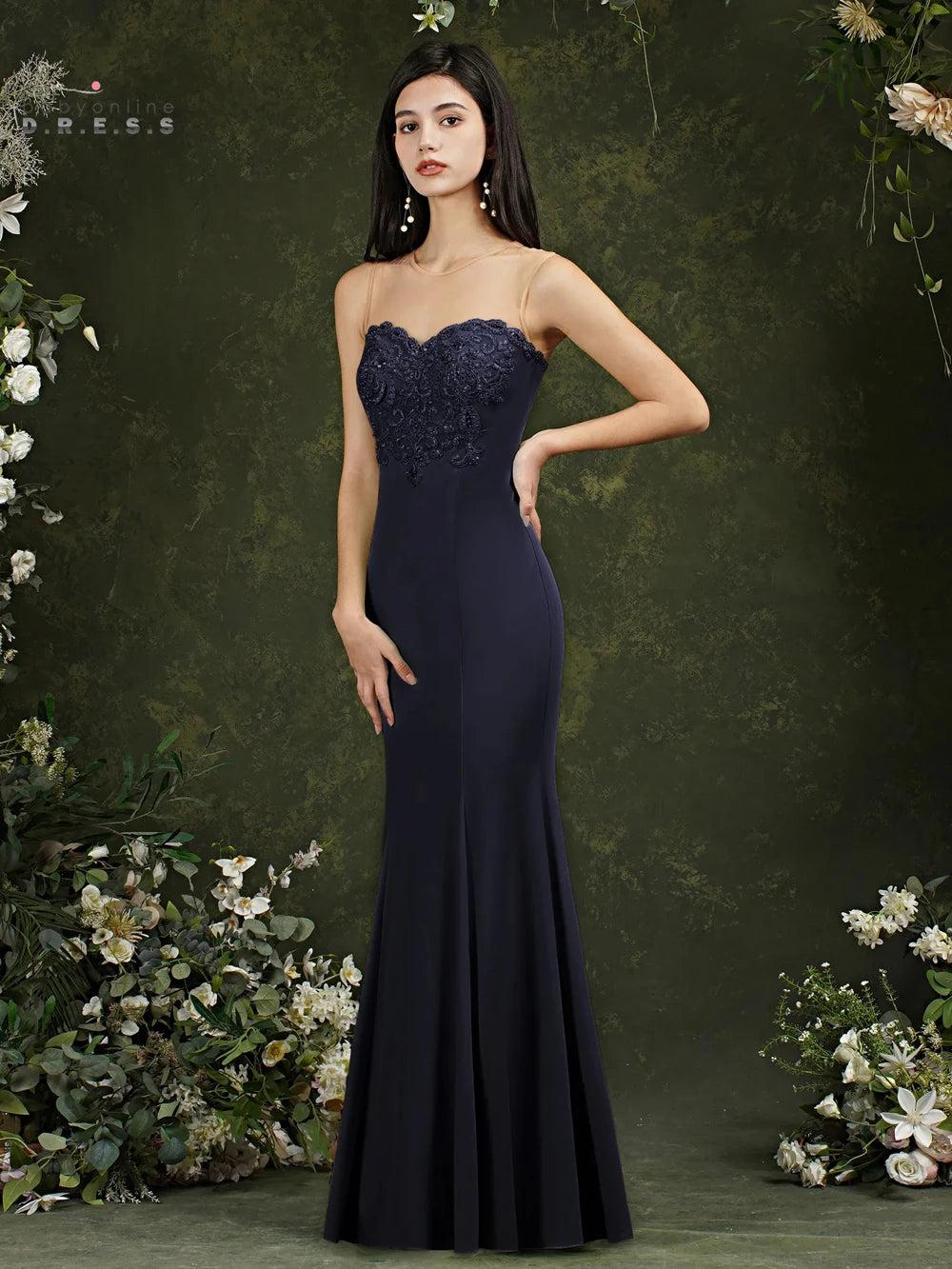 Robe sirene bleu marine