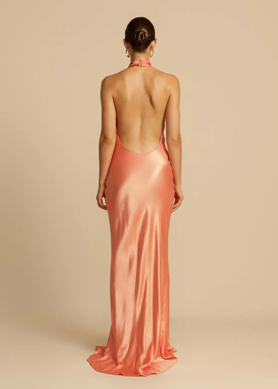 Robe de soirée saumon corail