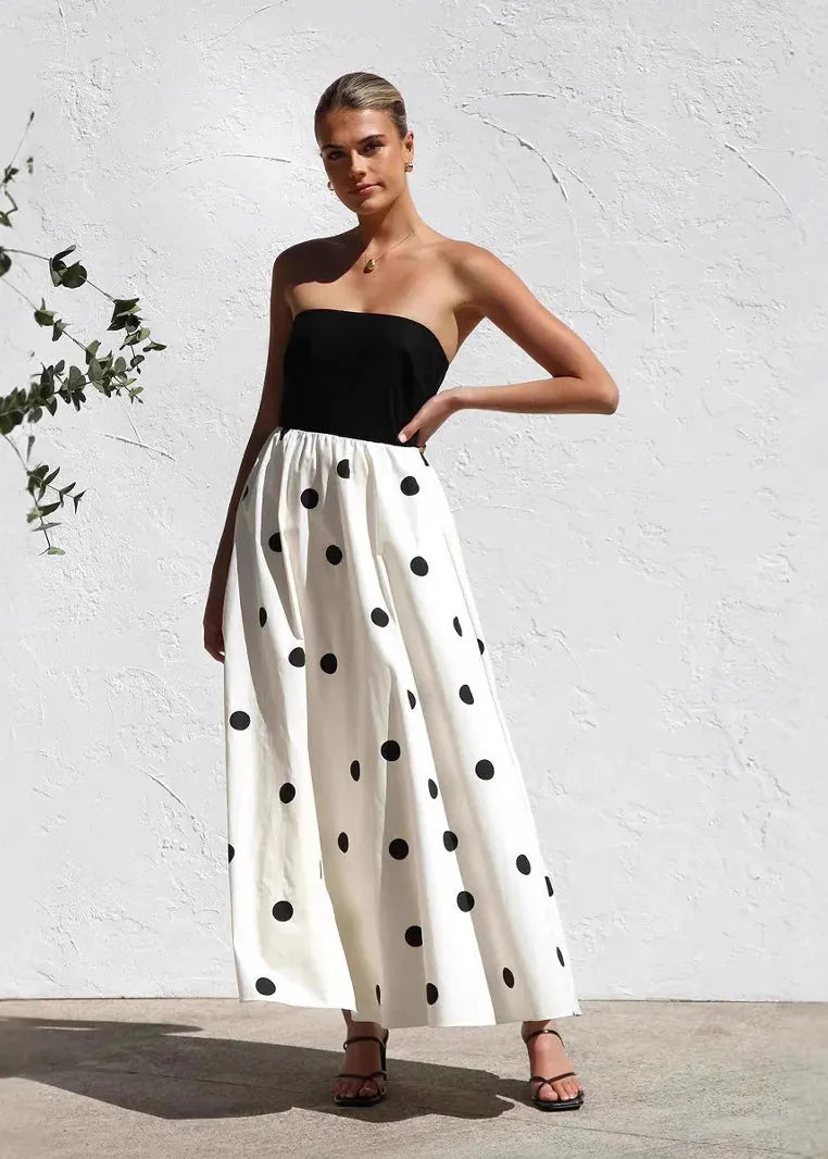 Robe bustier a pois