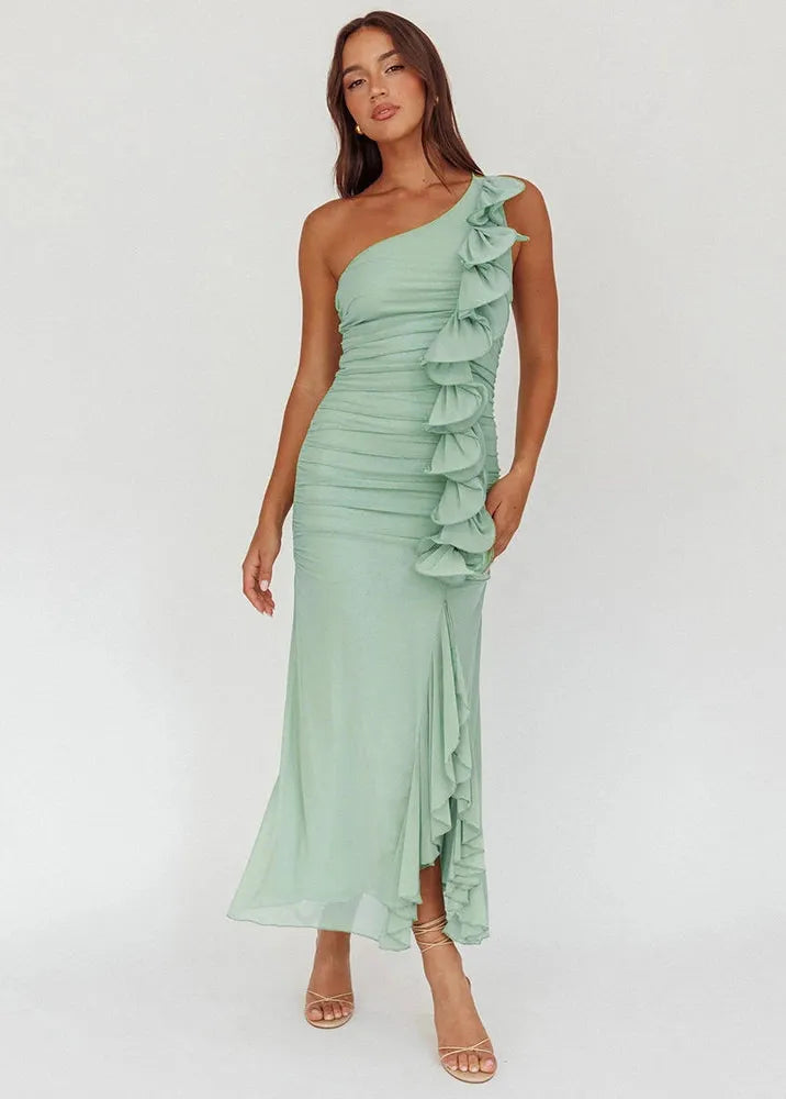 Robe de soirée vert d'eau