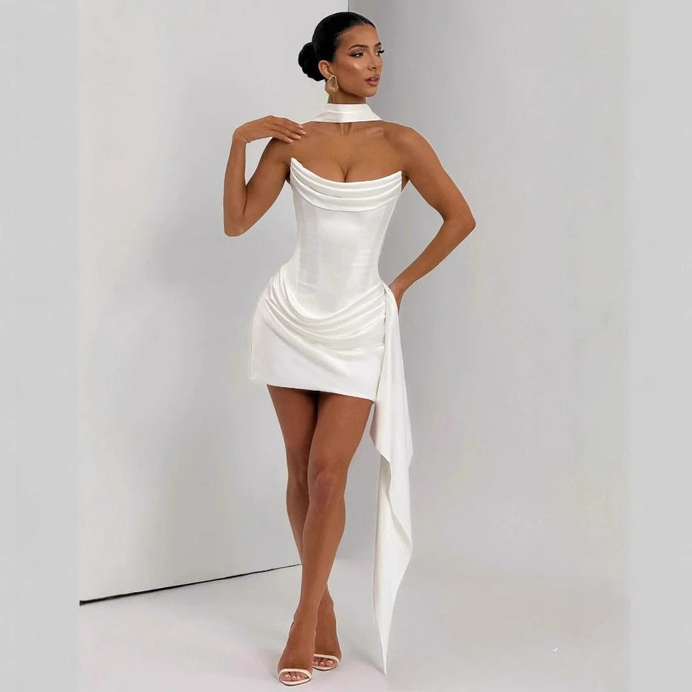 Robe corset blanche courte
