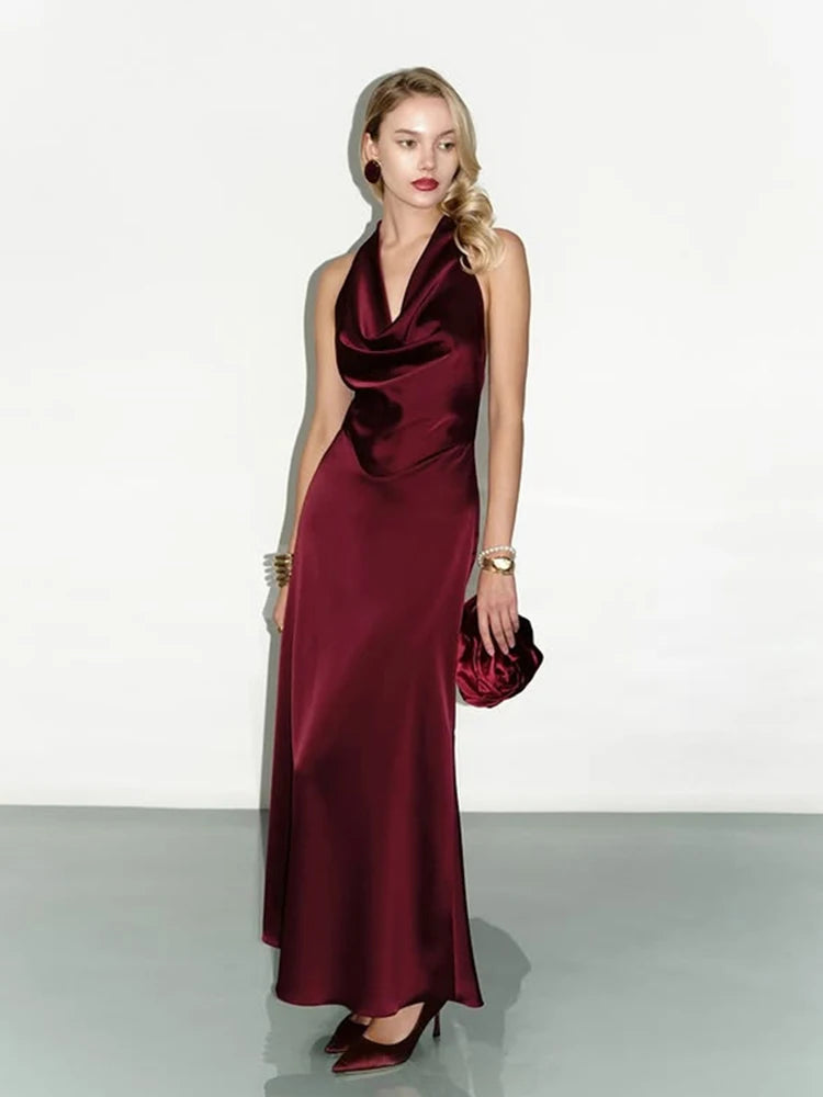 Robe bordeaux longue