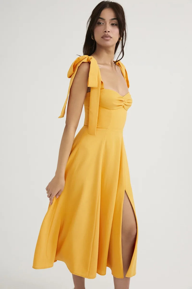 Robe midi jaune