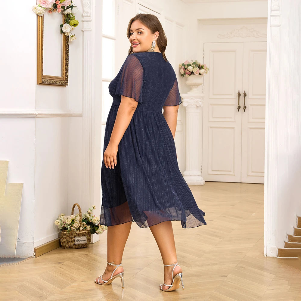 Robe bleu marine chic grande taille