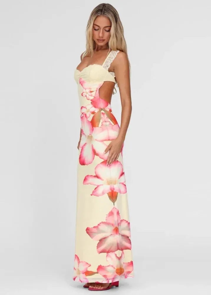 Robe fleurie jaune