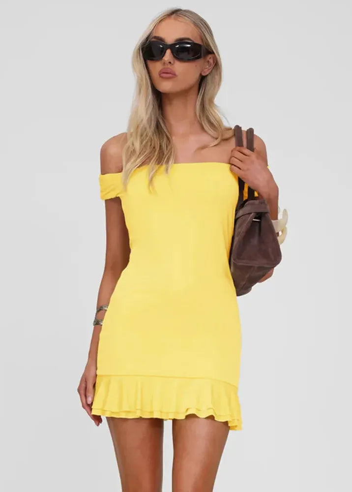 Robe bardot jaune