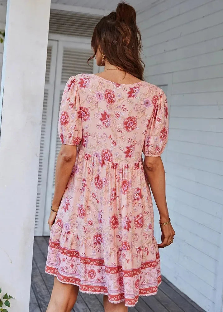 Robe boheme chic rose
