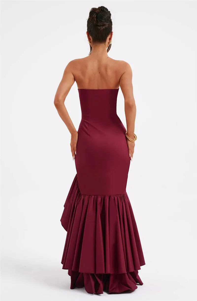 Robe a volant bustier