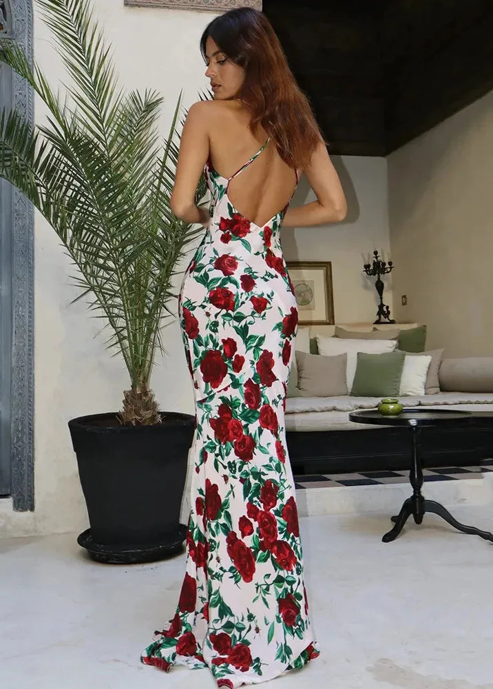 Robe longue à fleurs