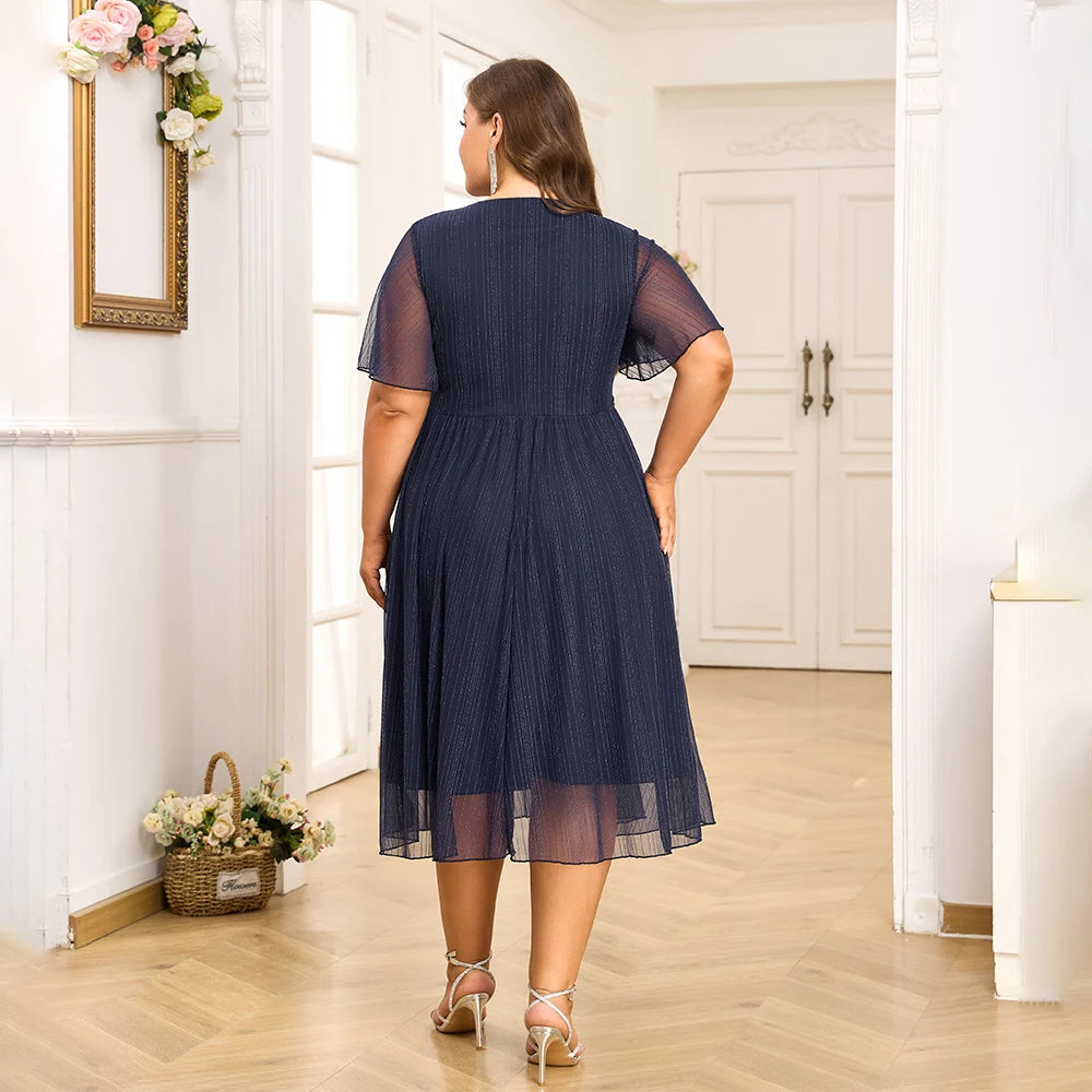 Robe bleu marine chic grande taille