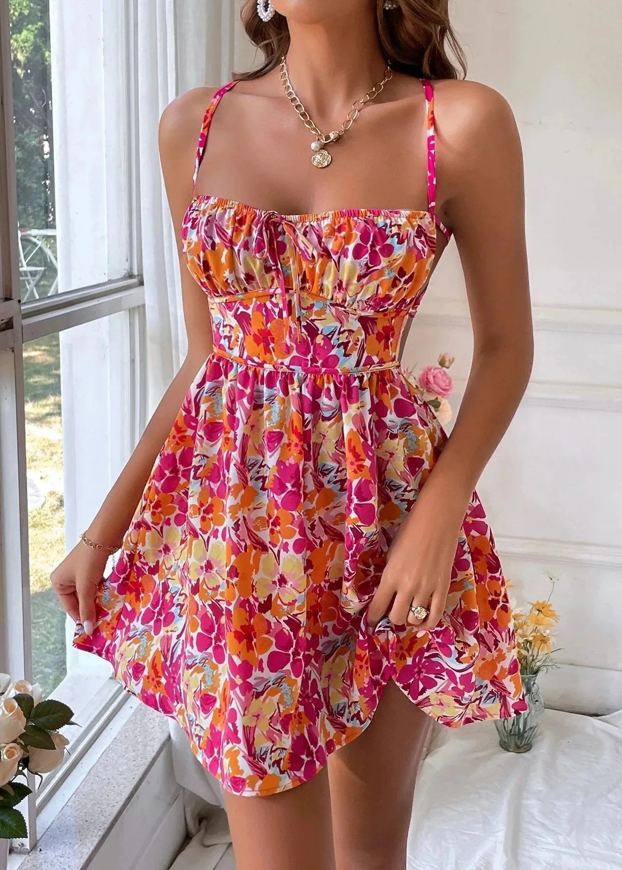 Robe patineuse à fleur