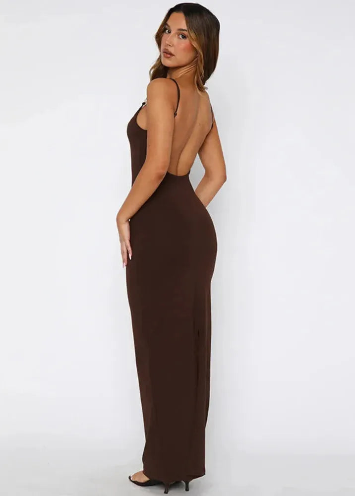Robe longue bretelle spaghetti
