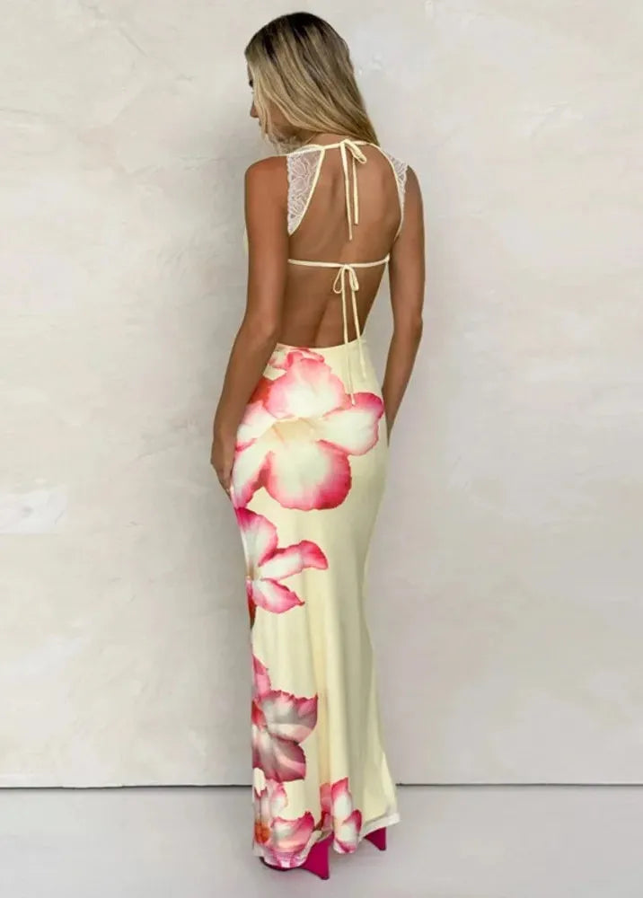 Robe fleurie jaune