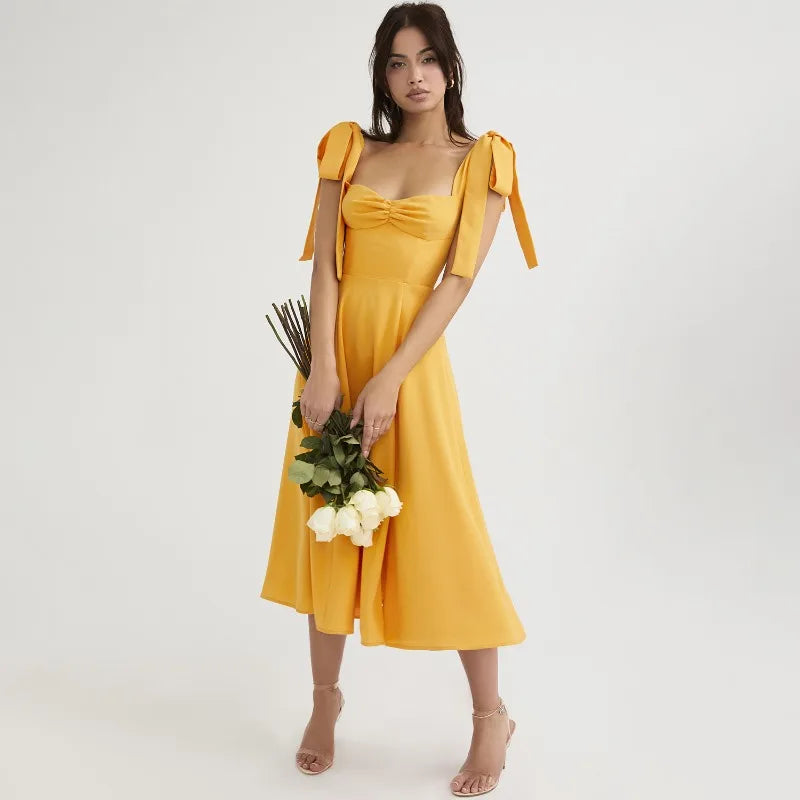Robe midi jaune