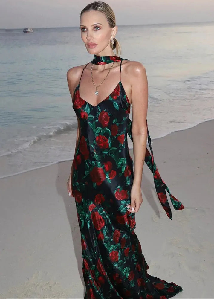 Robe longue fluide fleurie