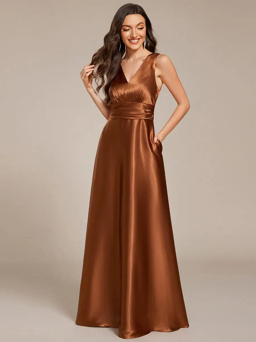 Robe demoiselle d'honneur marron