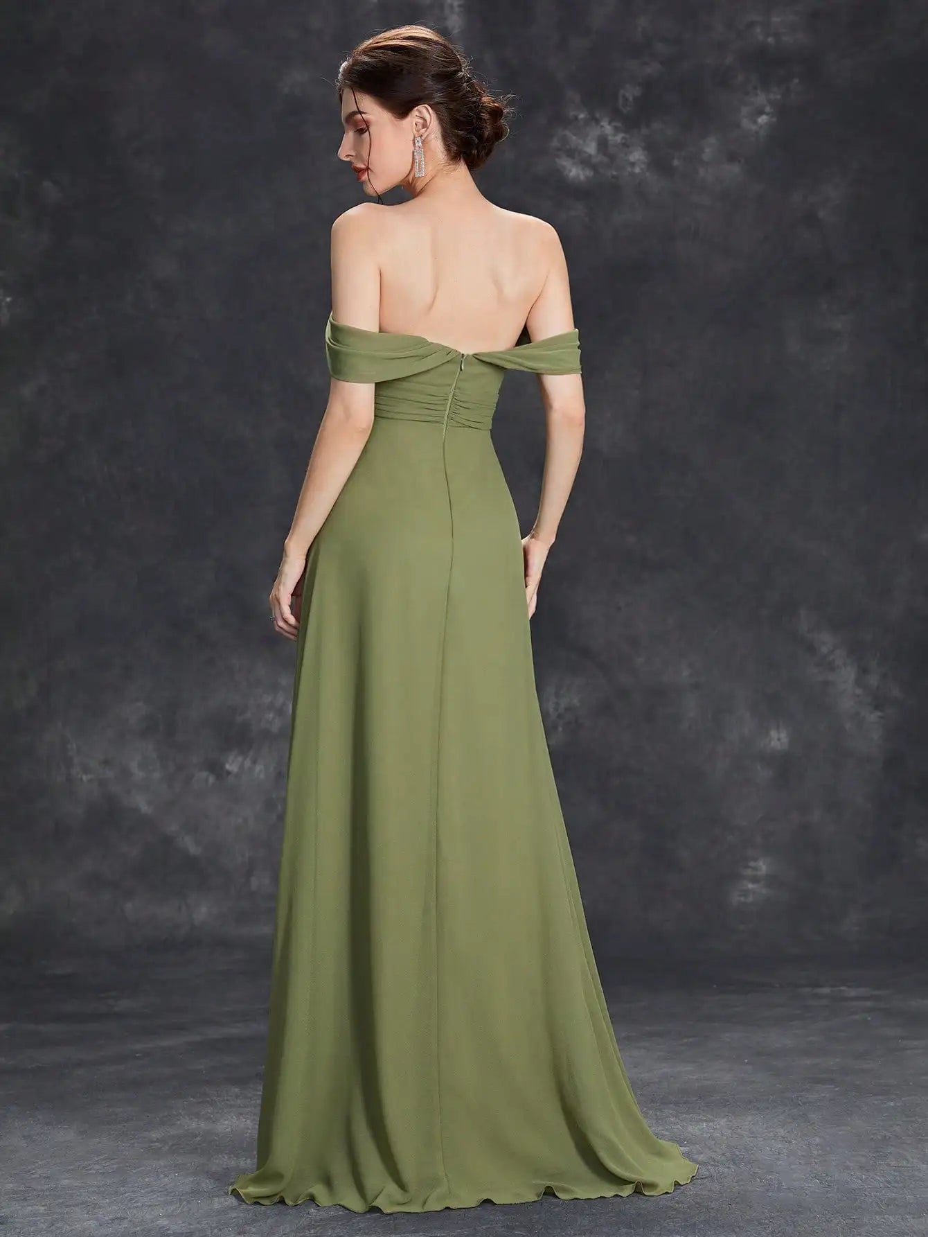Robe demoiselle d'honneur vert olive