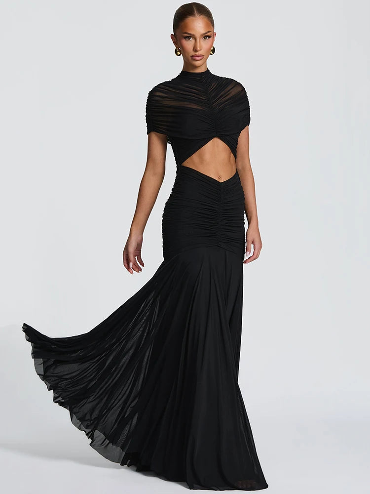 Robe de soirée empiècement ouvert