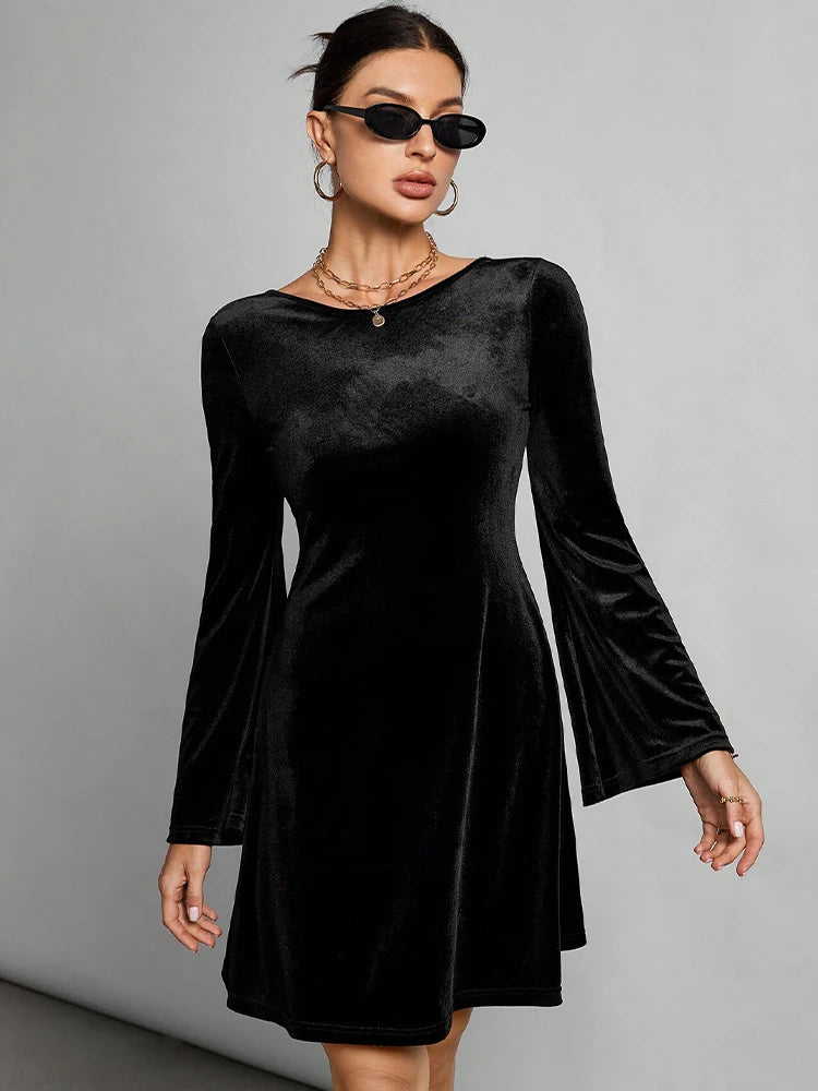 Robe courte velours noir