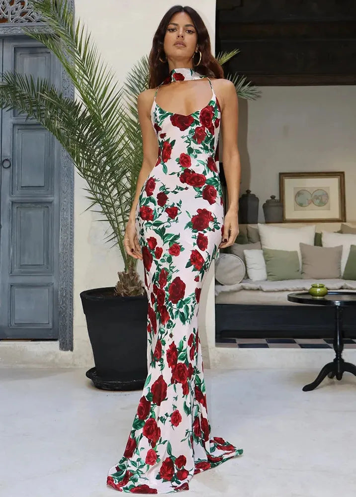 Robe longue à fleurs