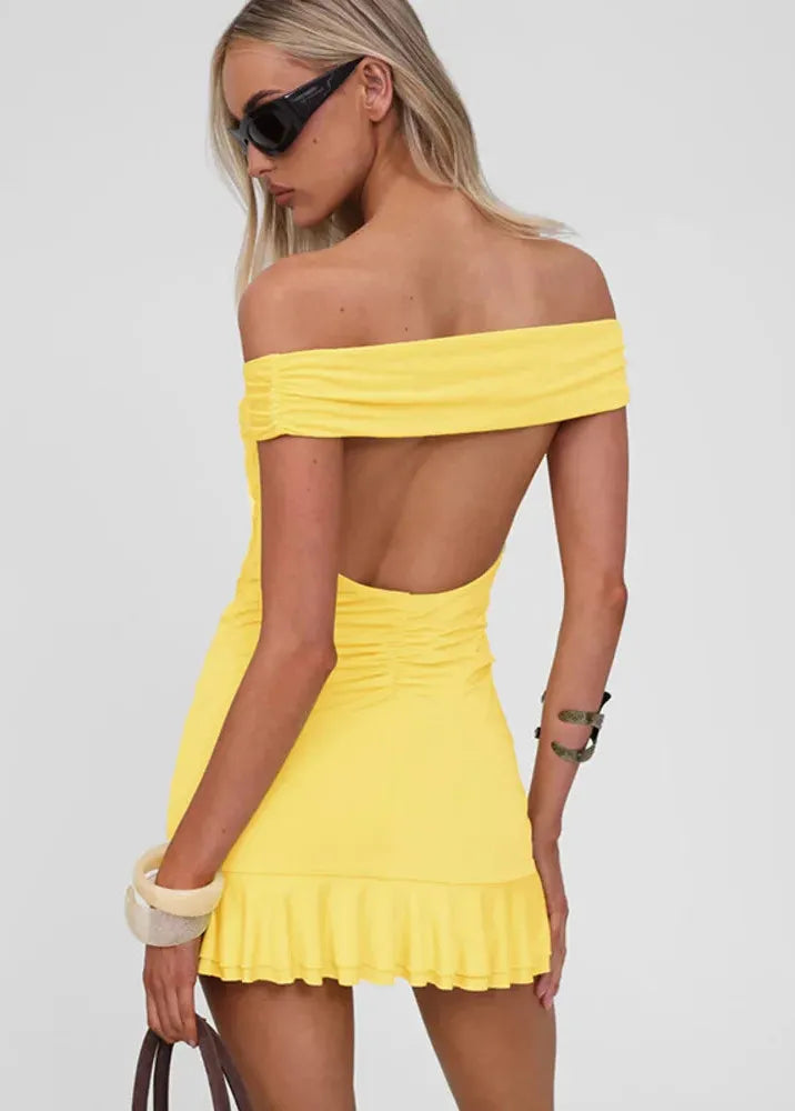 Robe bardot jaune