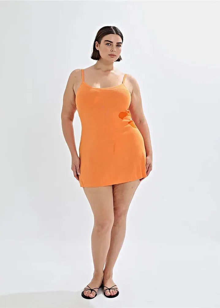 Robe courte orange