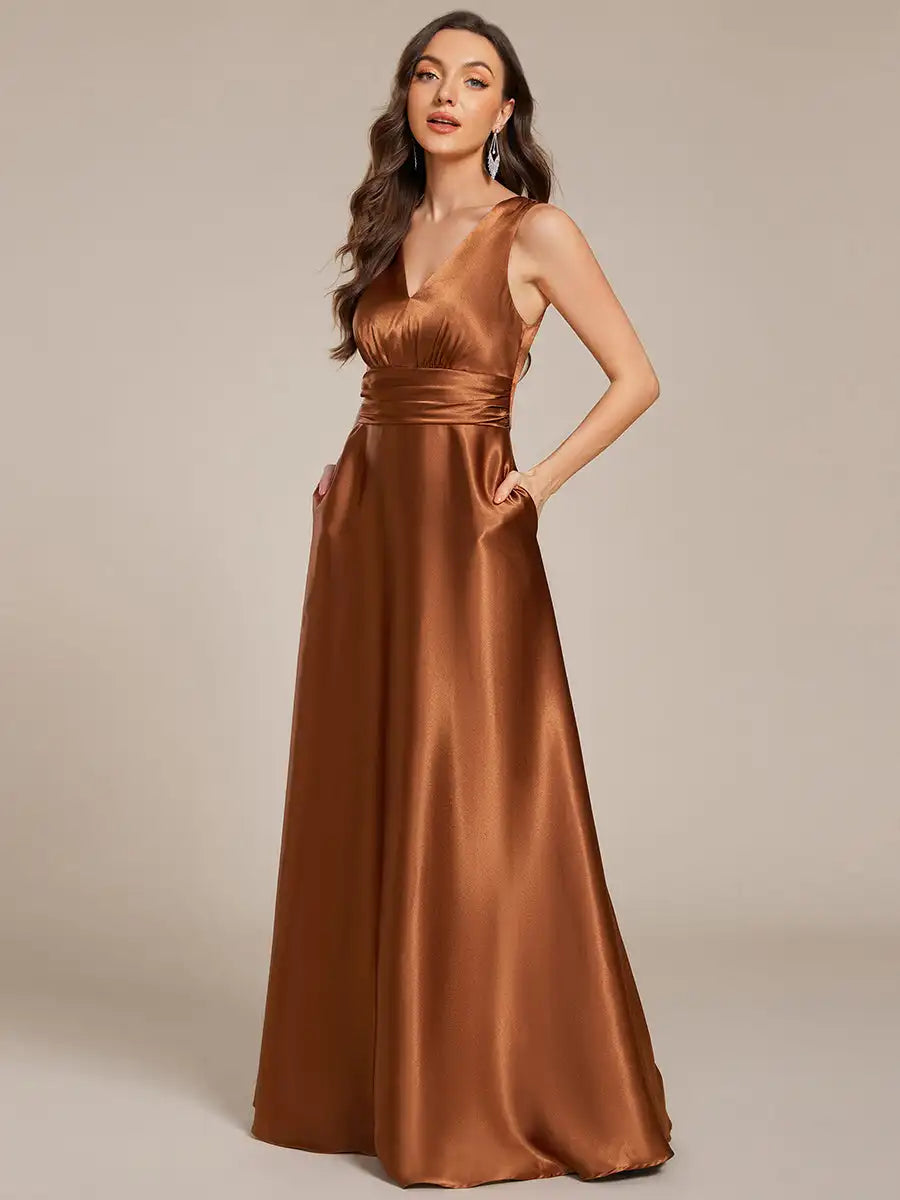 Robe demoiselle d'honneur marron