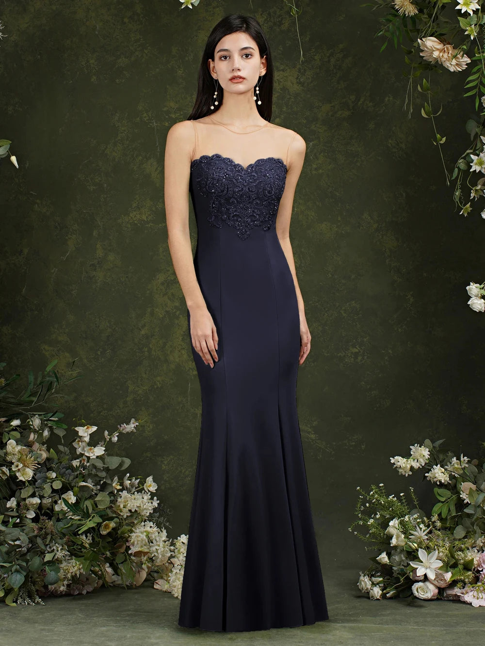 Robe sirene bleu marine