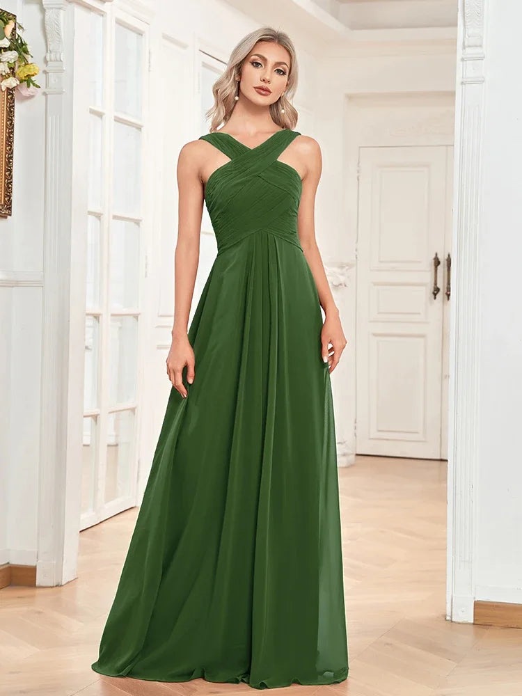 Robe de demoiselle d'honneur verte