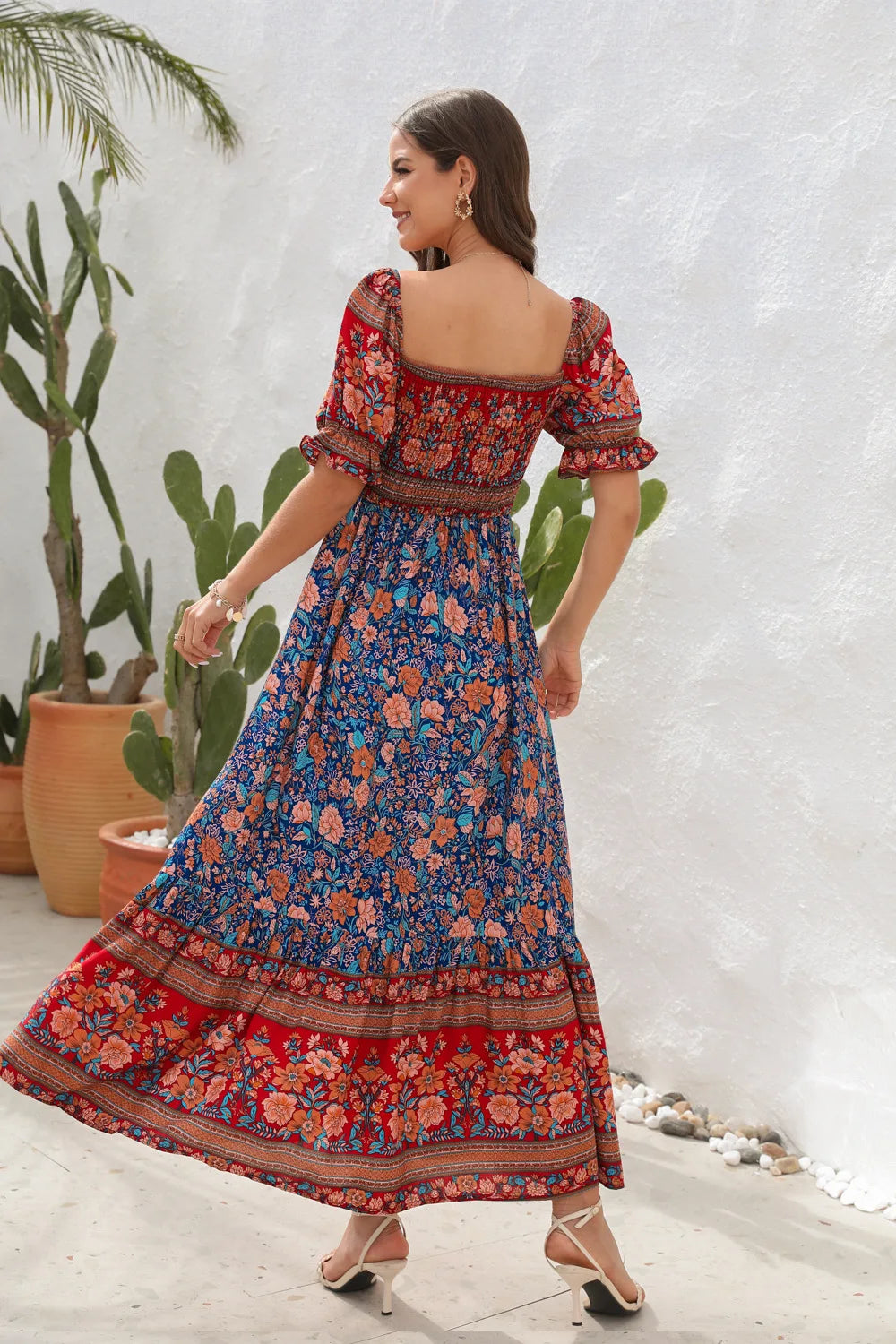 Robe longue fleurie bohème
