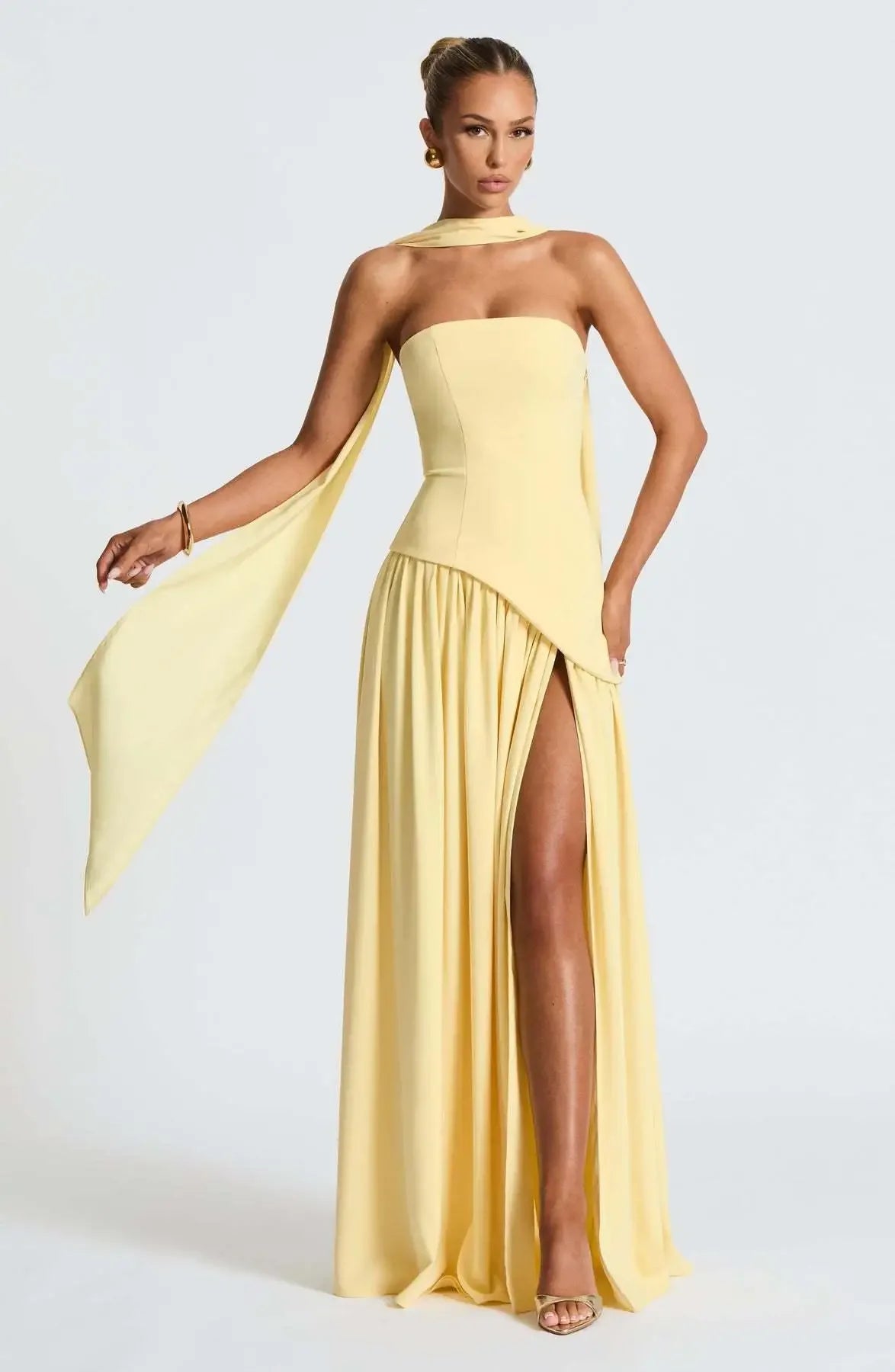 Robe bustier fendue