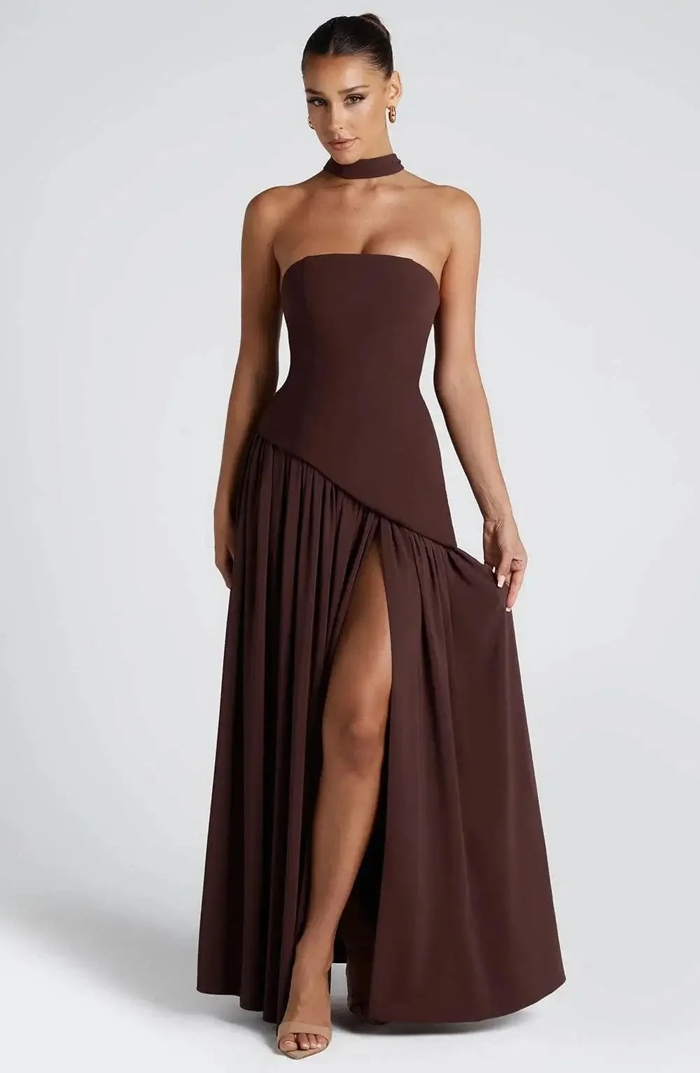 Robe bustier fendue